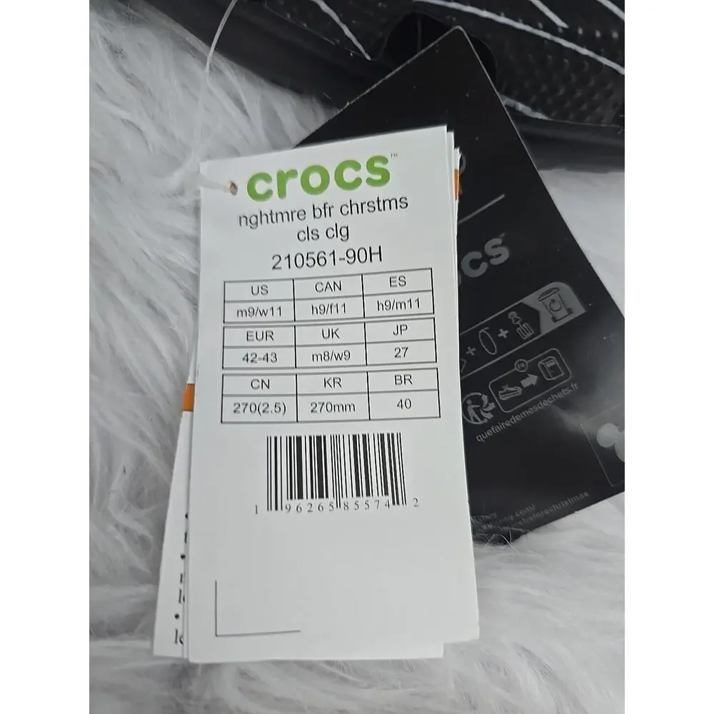 Crocs Nightmare Before Christmas Classic Clog Men's Size 9 Women's Size 11